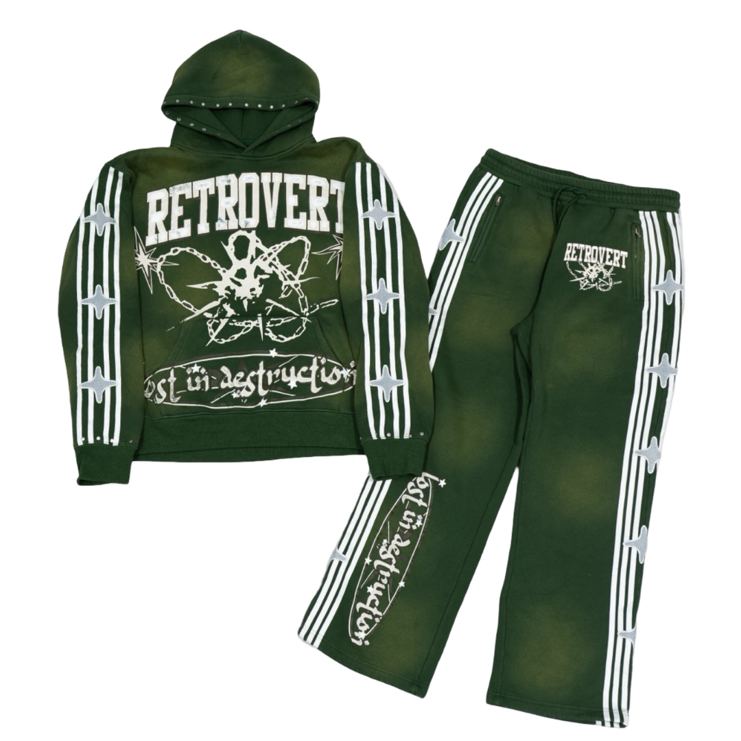 RETROVERT - DESTRUCTION HOODIE GREEN