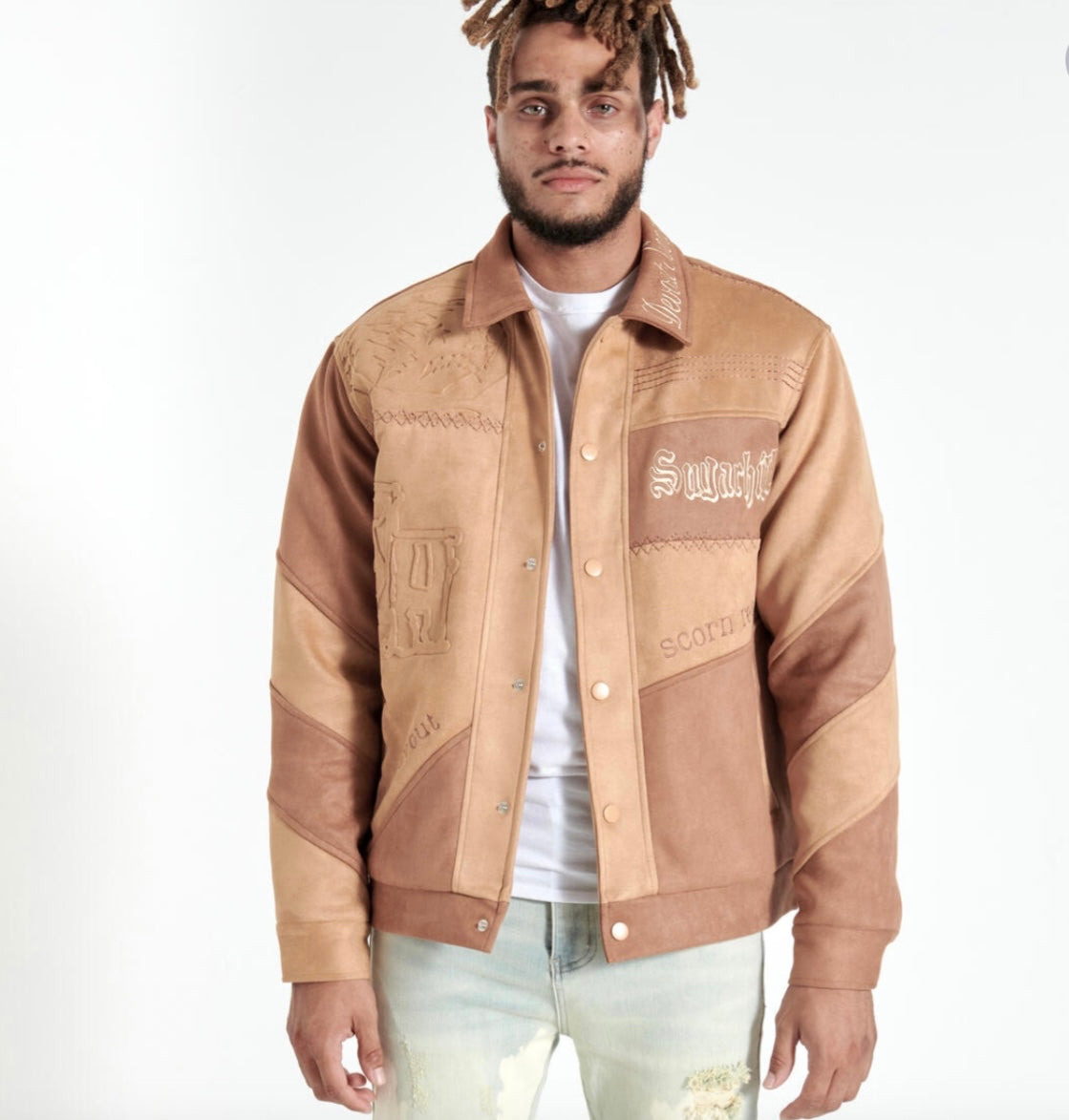 SUGAR HILL - "DEVOUT" SUEDE JACKET - BROWN