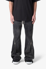 MNML - Zipper Flare Sweatpants - Vintage Black