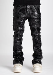 GUAPI - Jet Black Leather Carpenter Denim