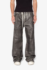 MNML - Snap Panel Coated Pants - Washed Black