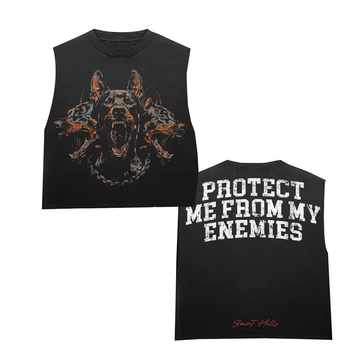 SH - CUT SLEEVE - PROTECT ME FROM MY ENEMIES T-SHIRT