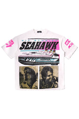 KIY STUDIOS "SEAHAWK" WHITE T-SHIRT