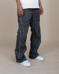 EPTM - NYLON ZIP FLARED PANTS - GREY