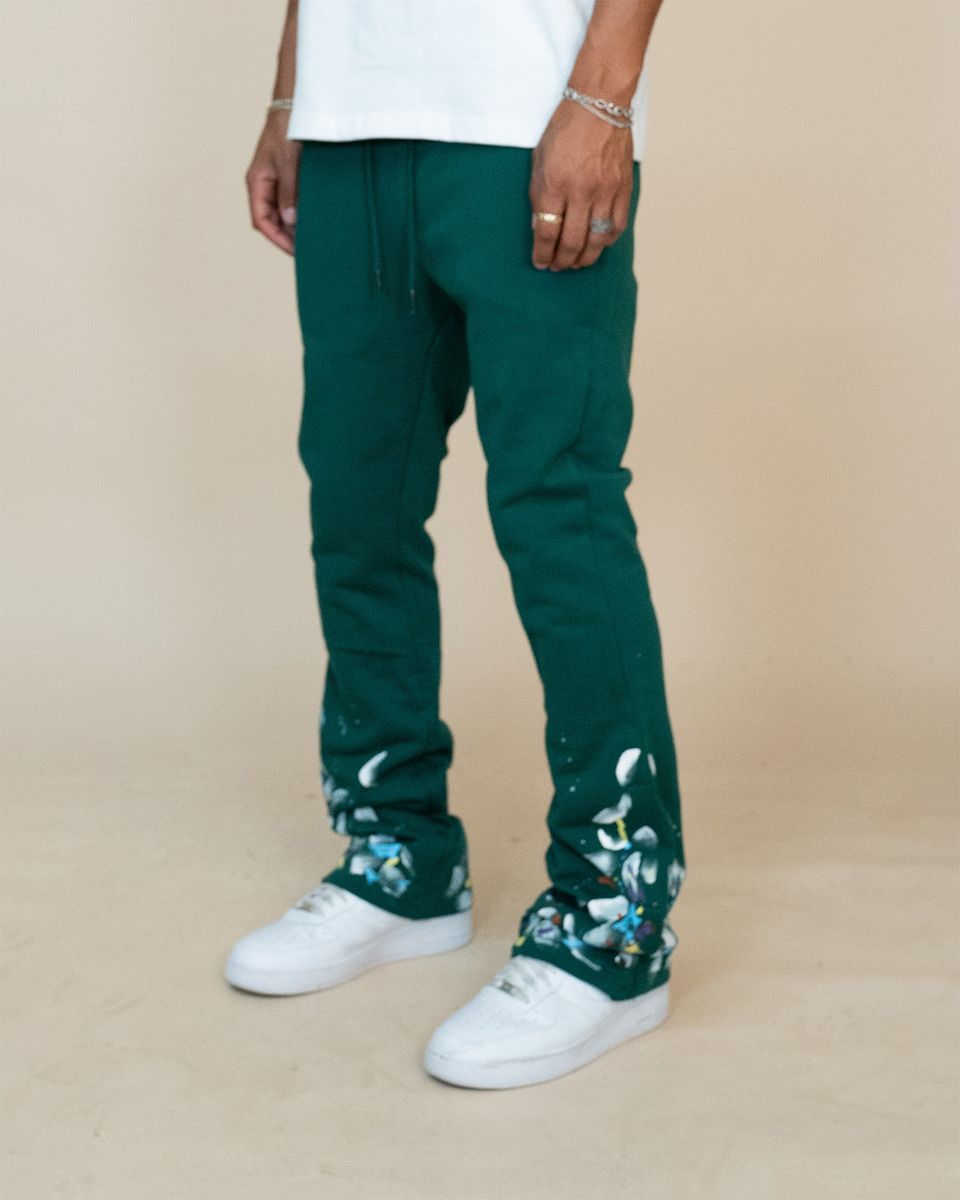 EPTM - PAINT SNAP FLARED JOGGER - GREEN