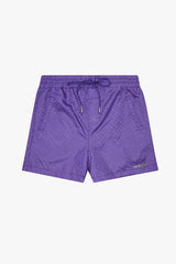 VALABASAS - SIGNATURE SCRIPT" PURPLE NYLON SHORTS