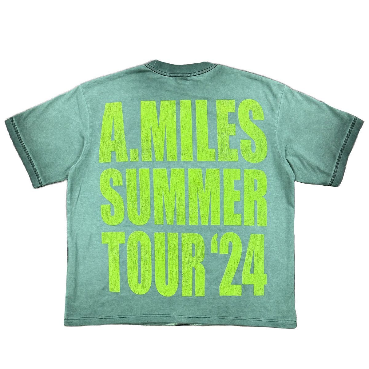 KIY STUDIOS "A.MILES "SLITHER" Grunge Wash Evergreen Reversible Tee