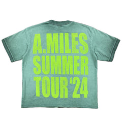 KIY STUDIOS "A.MILES "SLITHER" Grunge Wash Evergreen Reversible Tee