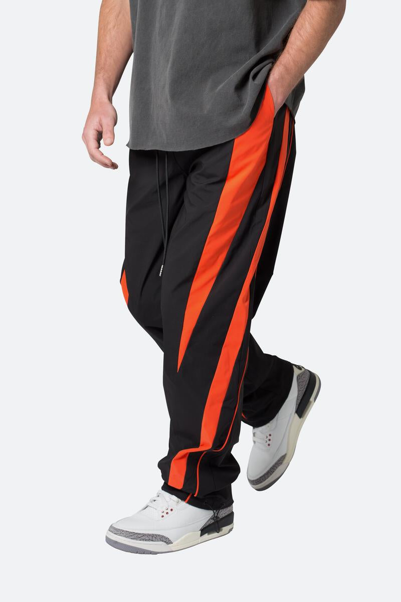 MNML - Striped Track Pants - Black/Orange