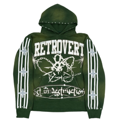 RETROVERT - DESTRUCTION HOODIE GREEN