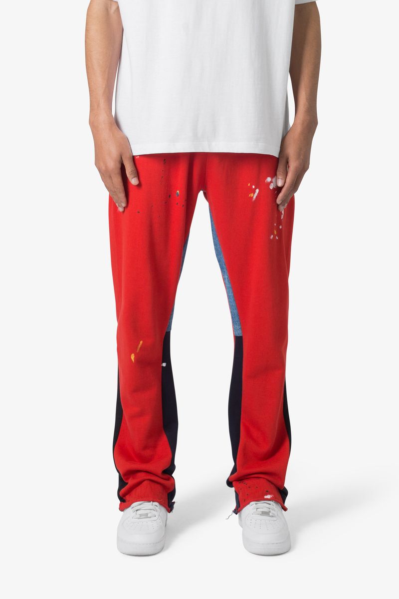 MNML - Contrast Bootcut Sweatpants - Red