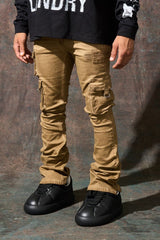 SERENEDE - Cinnamon'' Cargo Stacked Jeans