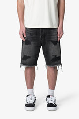 MNML - Baggy Rip Denim Shorts - Washed