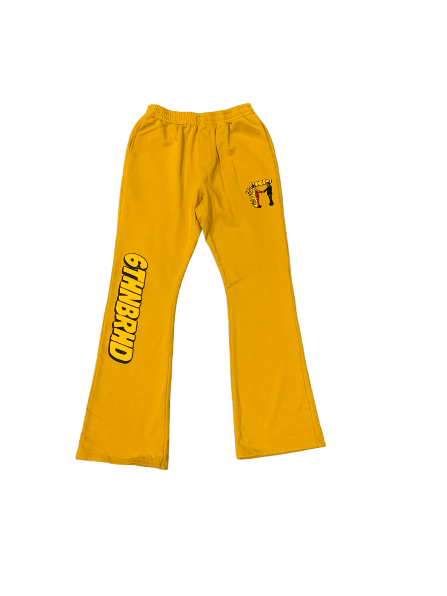 6TH BRAND - CHOICES" STACKED PANTS - MUSTARD