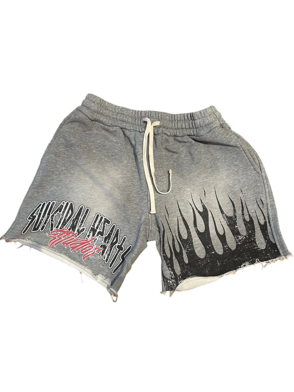 SUICIDAL HEARTS - SUICIDAL HEARTS STUDIOS SHORTS - GREY