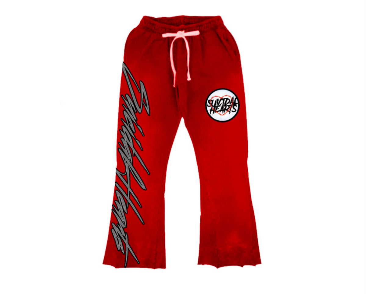 Suicidal Hearts -Signature Joggers Red