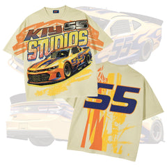 KIY STUDIOS "SUPER SPEEDWAY" Cream Tee