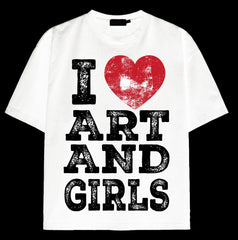 HERON COUTURE - ART &GIRLS T-SHIRT - WHITE