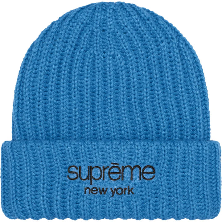 Supreme Classic Logo Chunky Ribbed Beanie (FW24) Blue (CJ)