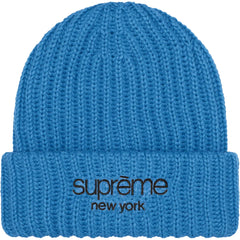 Supreme Classic Logo Chunky Ribbed Beanie (FW24) Blue (CJ)