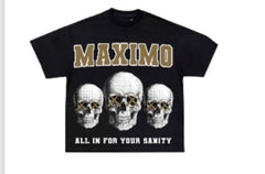 MAXIMO TSHIRT - 3SKULL -  GOLD