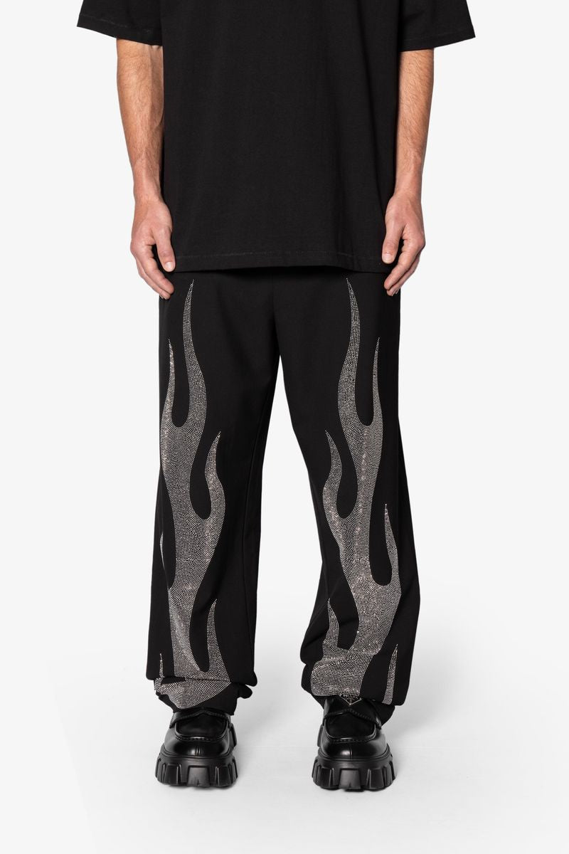 MNML - Ultra Baggy Flame Crystal Pants - Black