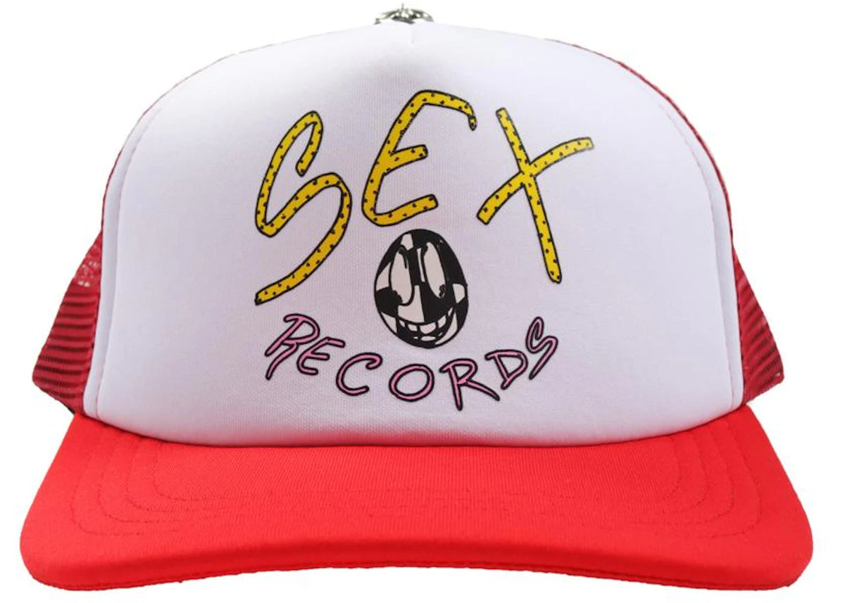 Chrome Hearts Matty Boy Sex Records Logo Trucker Hat Red/White (JW)