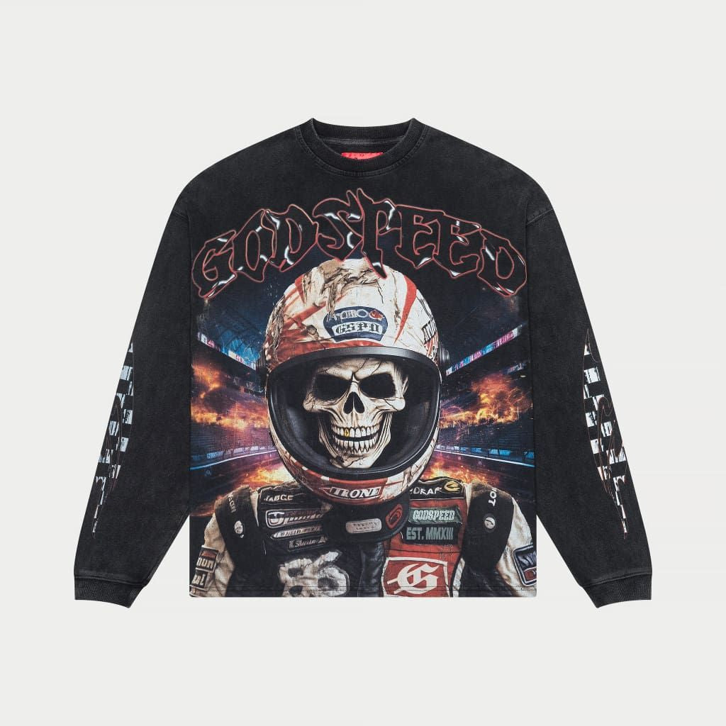 GODSPEED - Racer Goldie LS T-Shirt (Black wash)