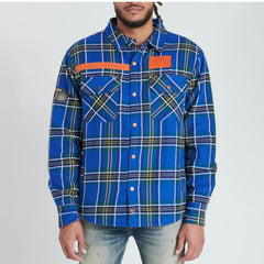 GALA - FACES FLANNEL OVERSHIRT - BLUE