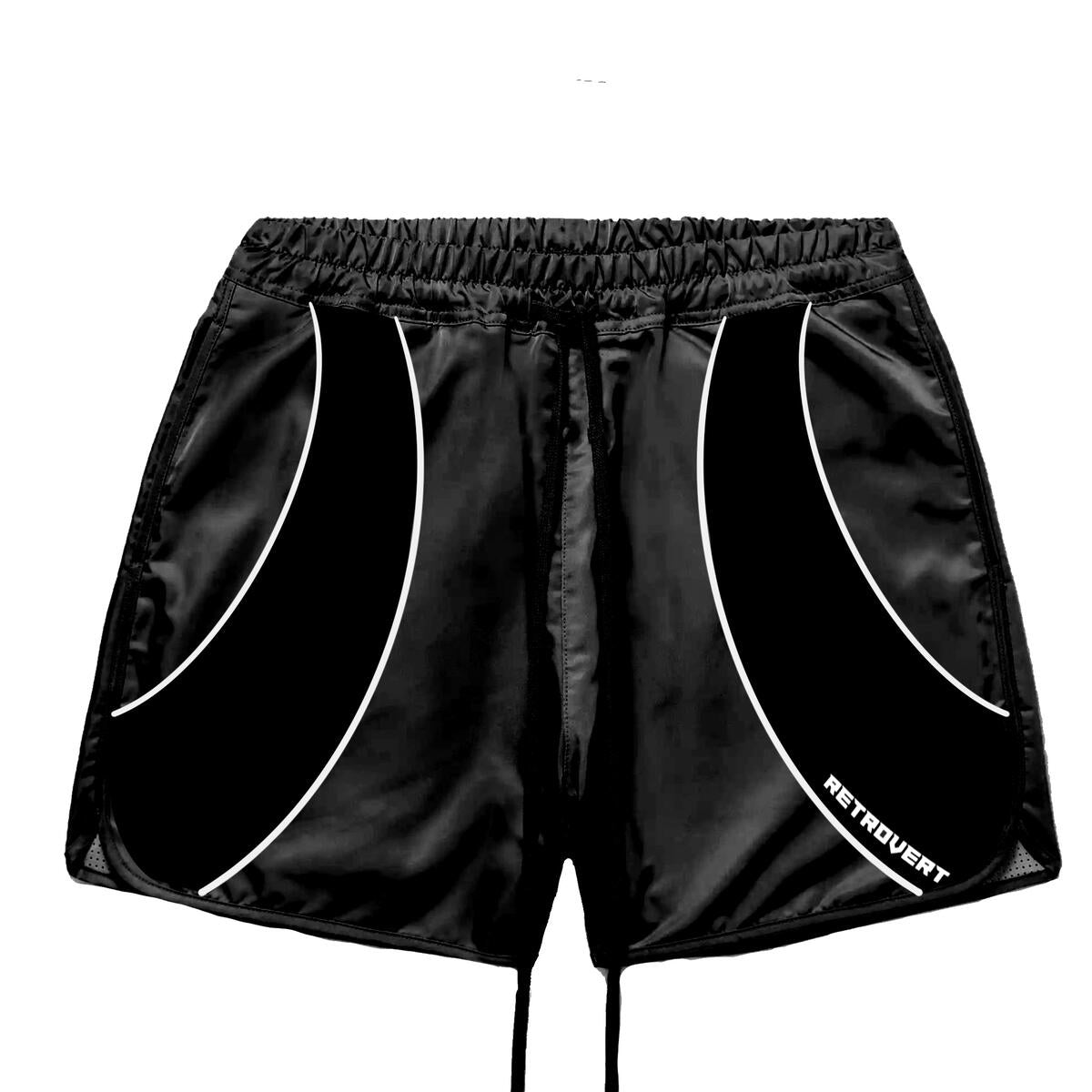 RETROVERT - Nylon Track Shorts - Black