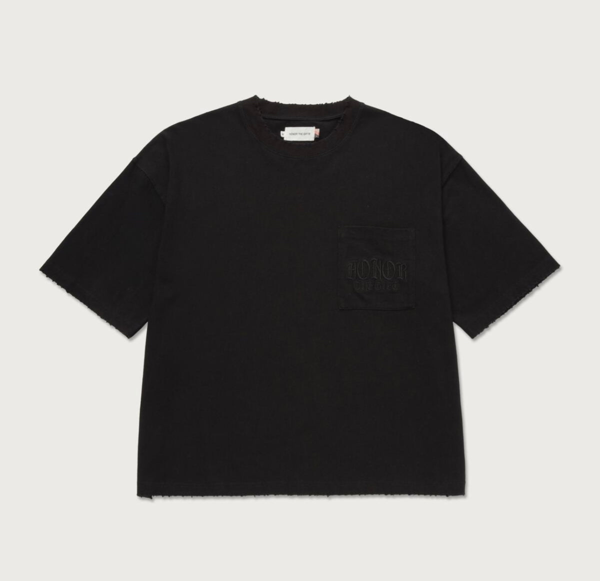 HONOR THE GIFT - EMBROIDERED POCKET TEE - BLACK