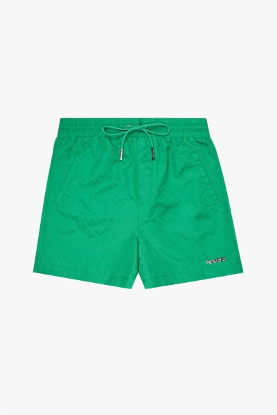 VALABASAS - SIGNATURE SCRIPT" GREEN NYLON SHORTS