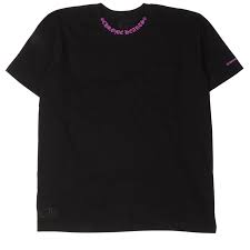Chrome Hearts Neck Letters Logo T-shirt Black/Purple (KV)