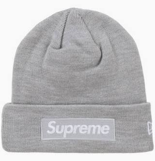 Supreme New Era Box Logo Beanie (FW24) Heather Grey (DM)