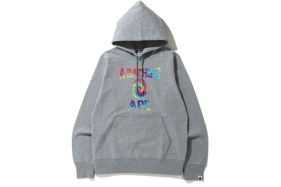 BAPE Tie Dye Pullover Hoodie Grey/Multi