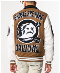 SUGAR HILL - GHOSTS LETTERMAN JACKET - BROWN