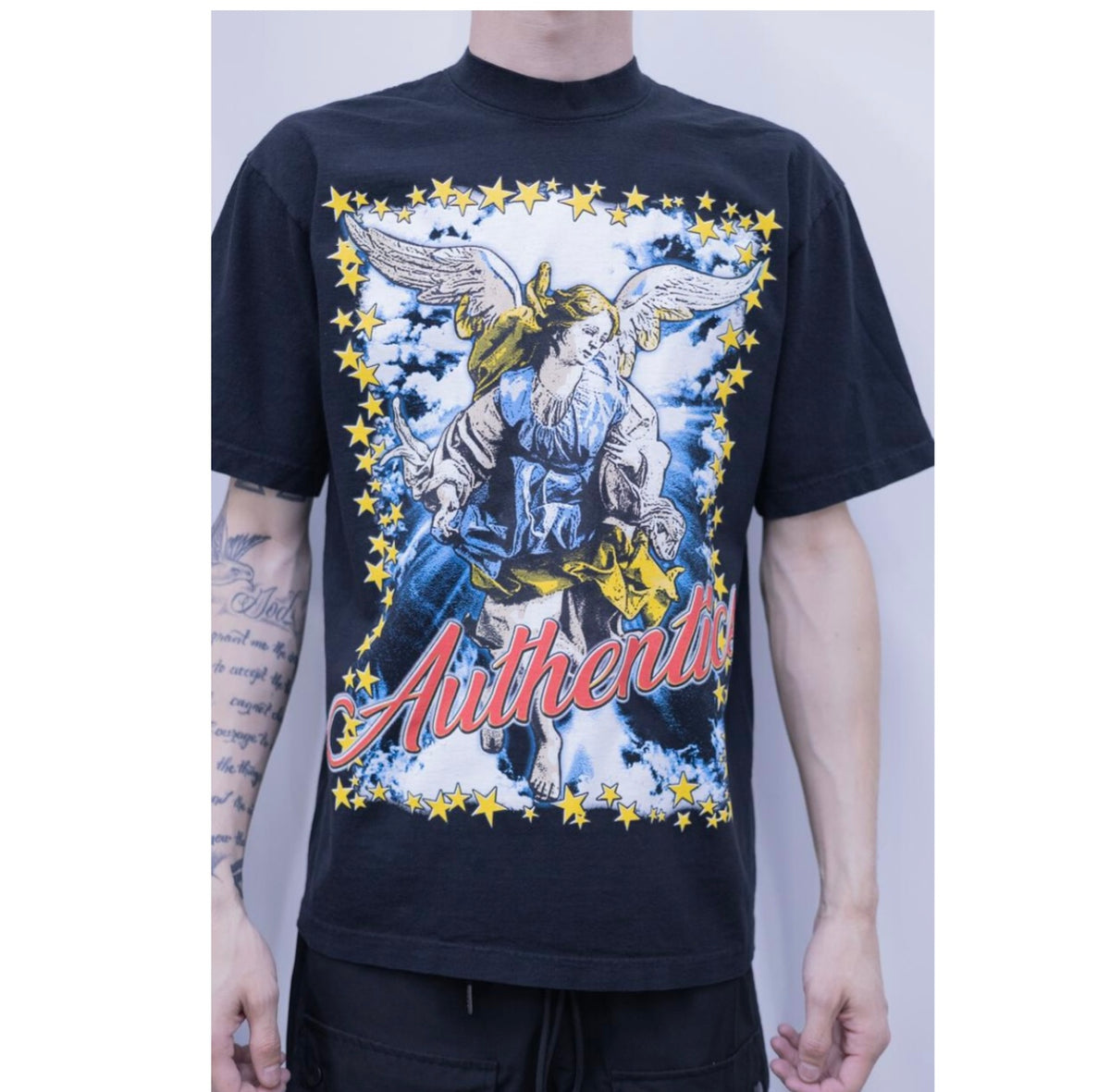 AUTHENTICS - STAINED GLASS ANGEL - BLACK