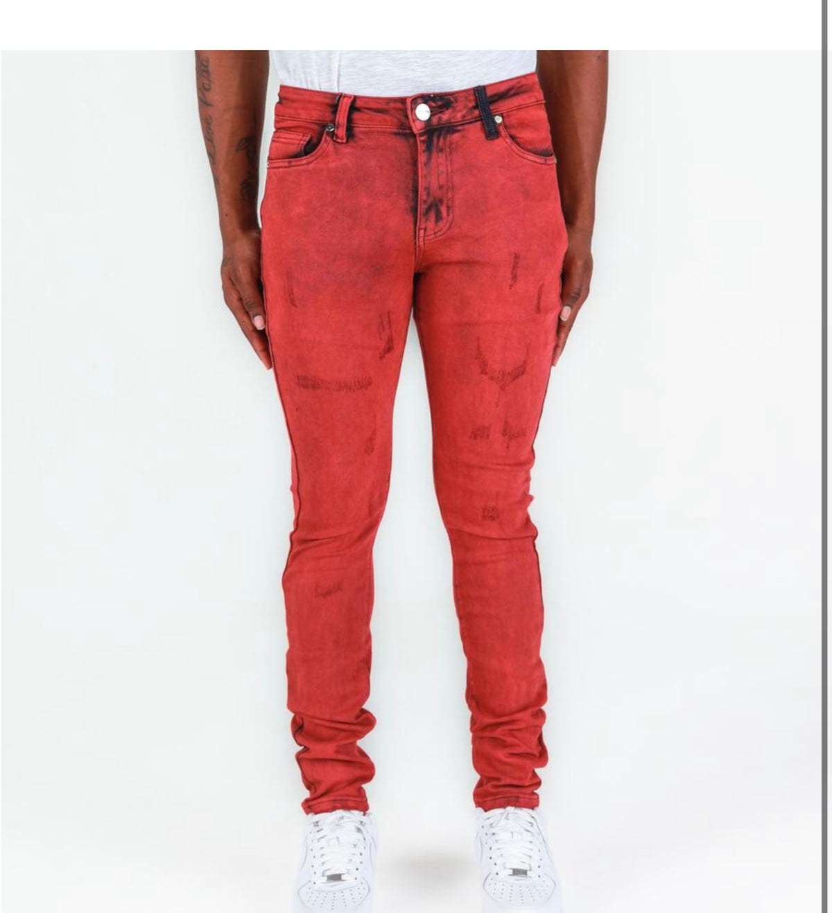 PHEELINGS - "TAKE THE CHANCE" SKINNY DENIM - RED STONE