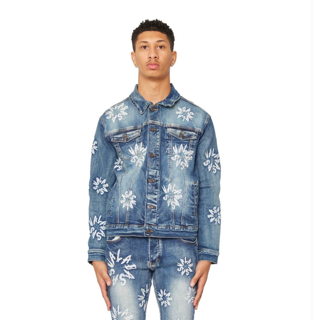 VALABASAS - VALABASAS JACKET V ART LT BLUE WASHED