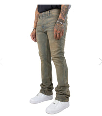 MINT CREW DENIM WASHED FLARES -  CARMEL