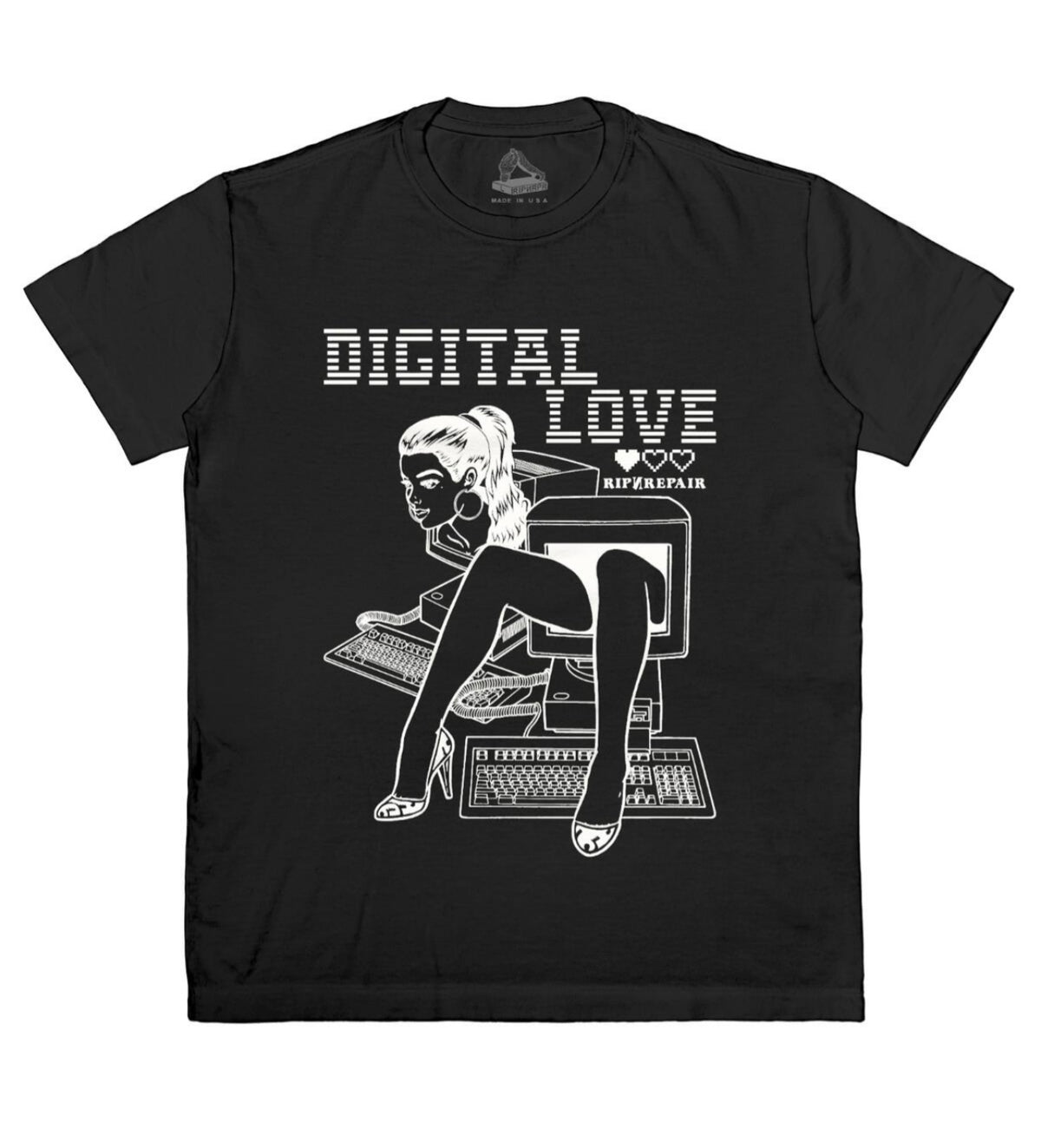 RIP N REPAIR -  DIGITAL LOVE TEE - BLACK