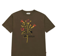 HTG -  TOBACCO FLOWER SS TEE - OLIVE