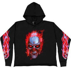 Vlone Skully Red Flame Hoodie Black (KH)