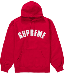 Supreme Pearl Logo Hooded Sweatshirt Red (KH)